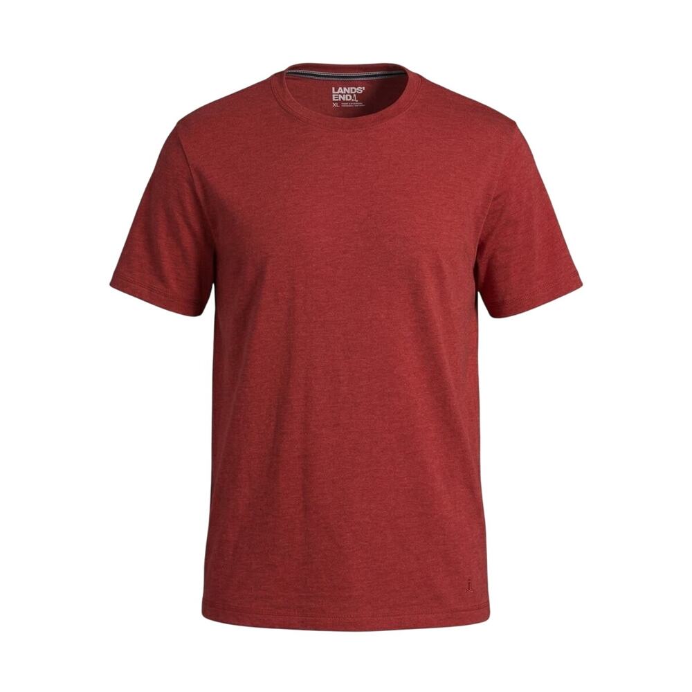 Lands' End Super-T Short Sleeve T Shirt Heathered Cotton Crewneck XL
